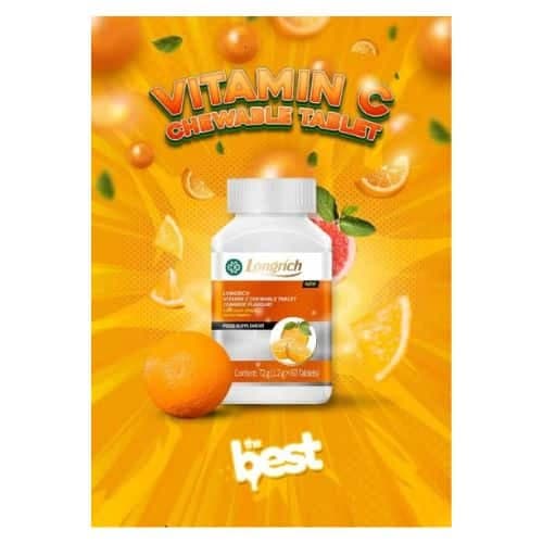 Complément Alimentaire Longrich Vitamine C au goût d'orange 60 comprimés